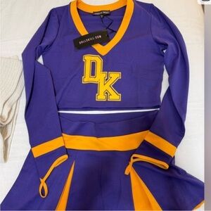 Purple and Yellow Cheerleader Outfit